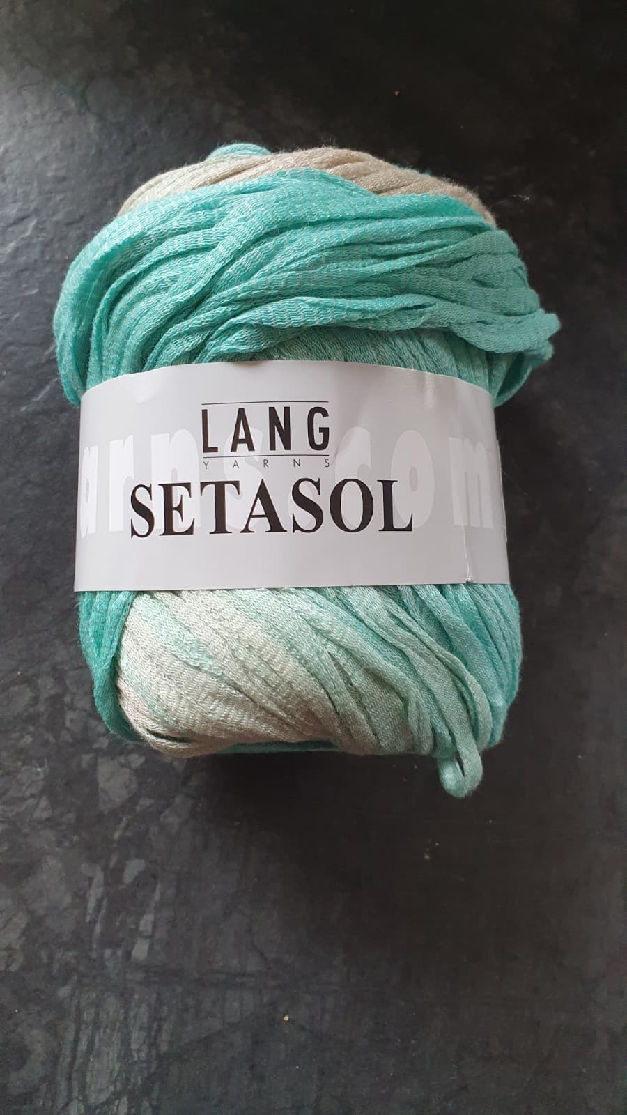 Lang Setasol, Seide und Baumwolle, verschieden Farben, Grün-Beige