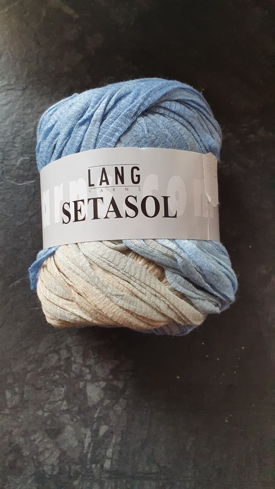 Lang Setasol, Seide und Baumwolle, verschieden Farben, Hellblau-Beige
