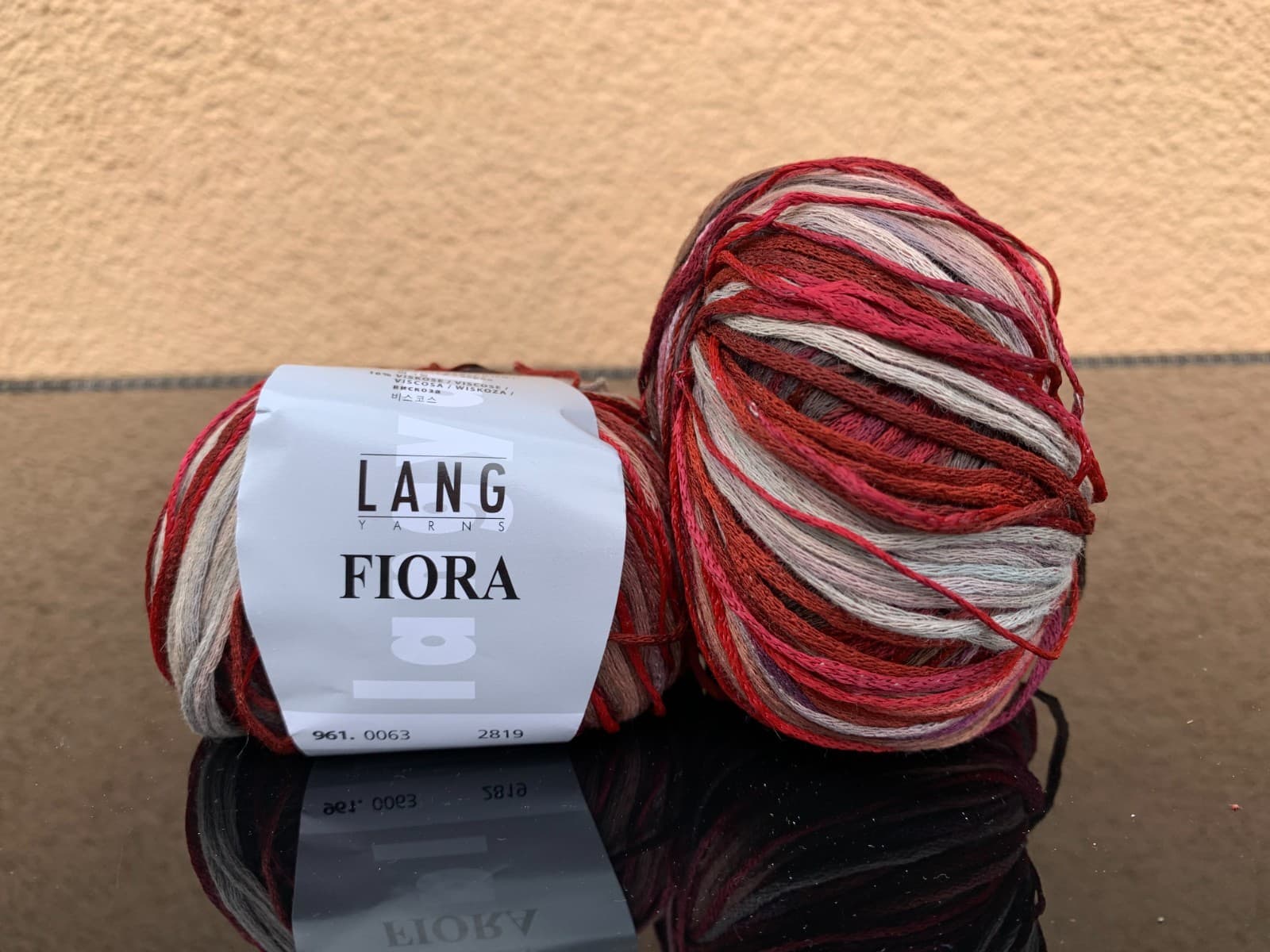 Lang Yarns Fiora, Baumwolle und Viskose, Farbverlauf 63 Weinrot-Rosé-Braun