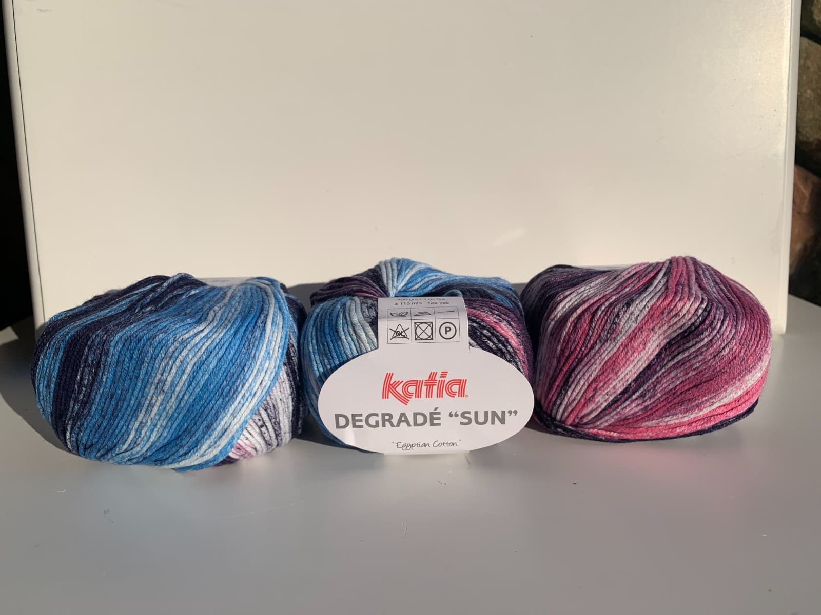 Katia Degradé Sun, Baumwolle, verschiedene Mosaik-Farbverläufe, Pink-Lila-Türkis