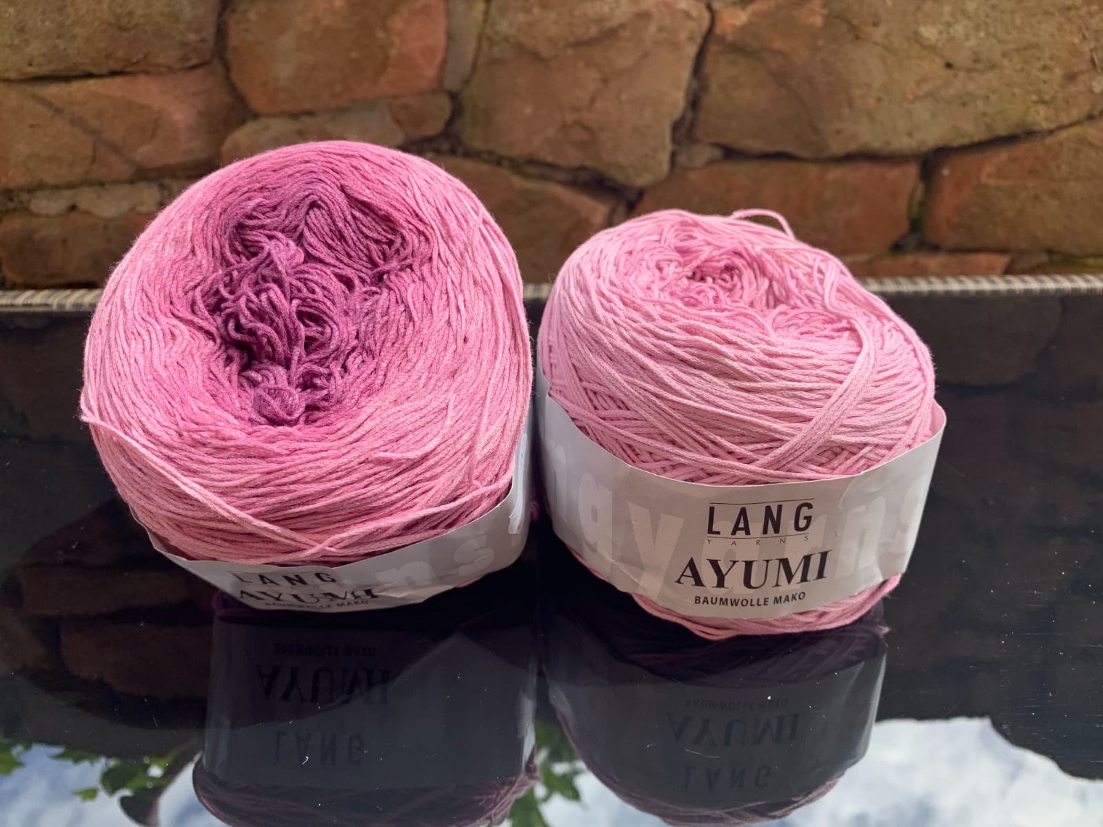 Lang Yarns Ayumi, Baumwoll-Bobbel degradé gefärbt, verschiedene Farben, Rosatöne