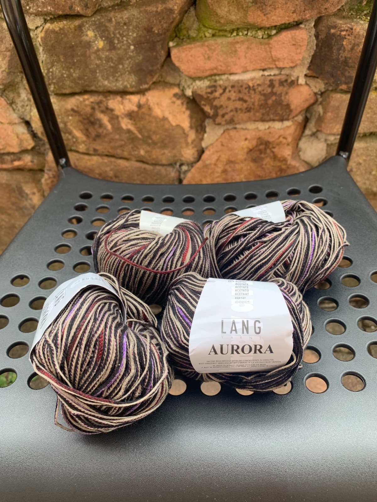 Lang Yarns Aurora, Colorgarn aus Baumwolle, Farbe 46 Schwarz-Taupe